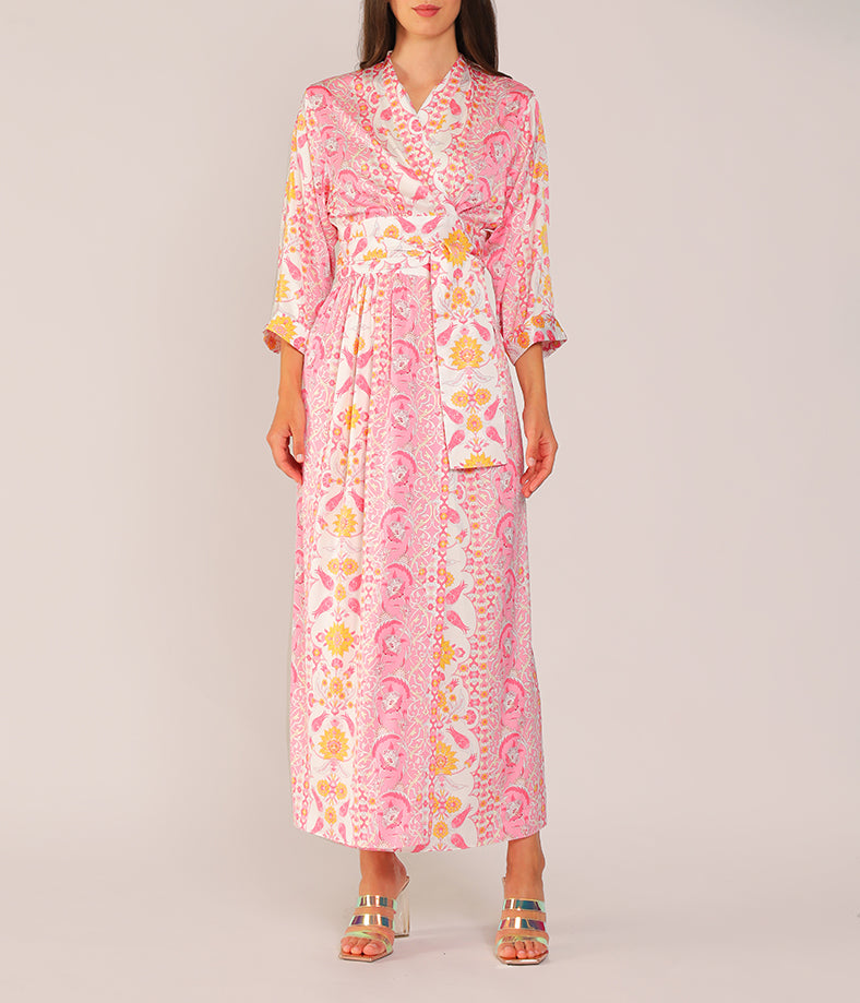 PINK IZNIK WRAP DRESS