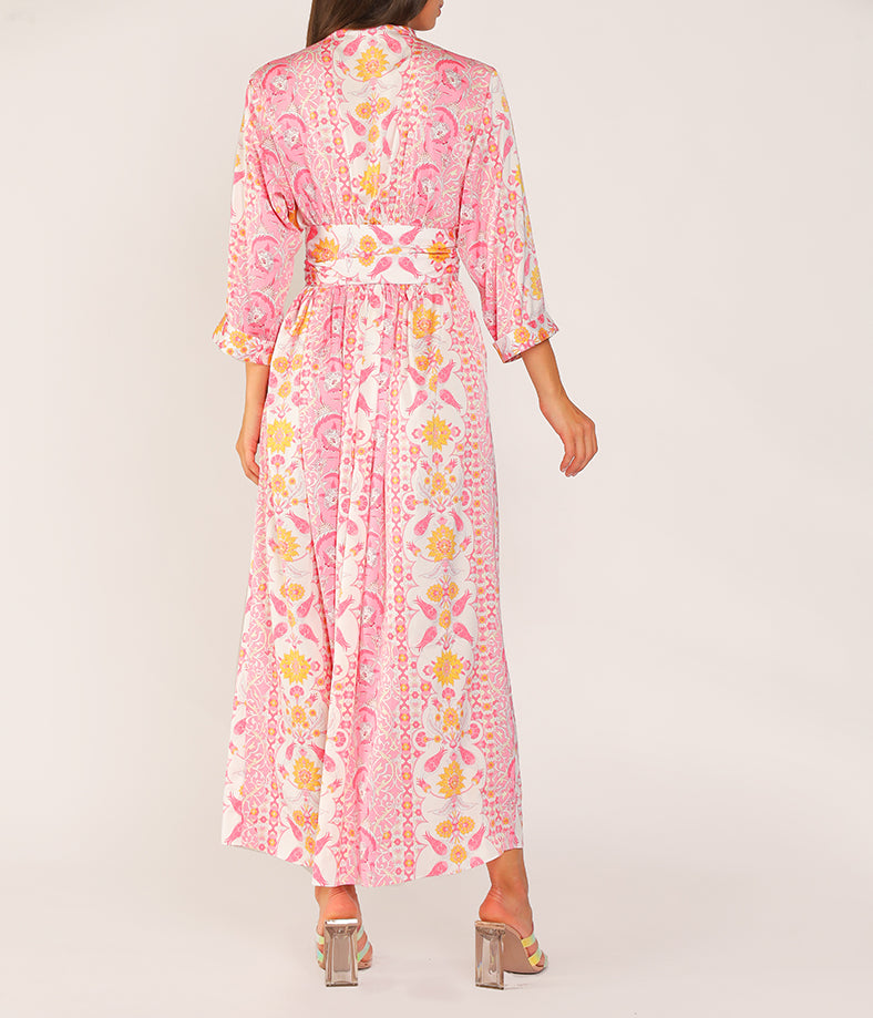 PINK IZNIK WRAP DRESS
