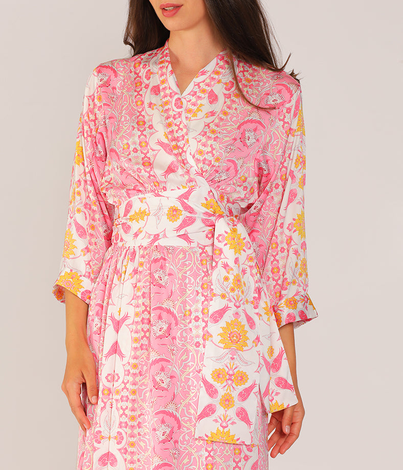 PINK IZNIK WRAP DRESS